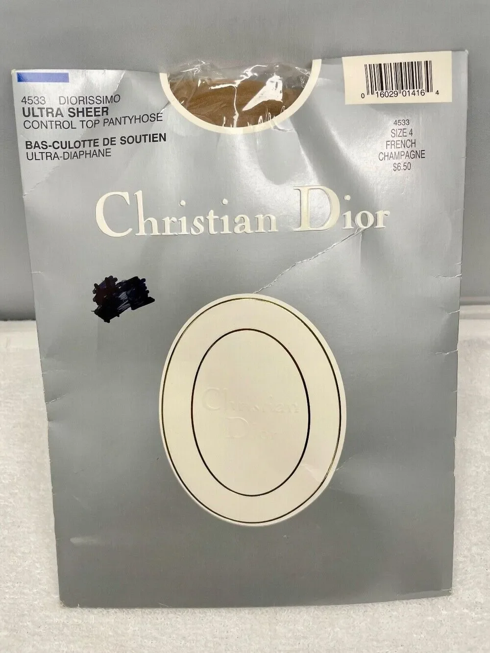 Christian Dior DIORISSIMO Sheer Control Top Pantyhose Sz 4 #4533 NEW OLD STOCK